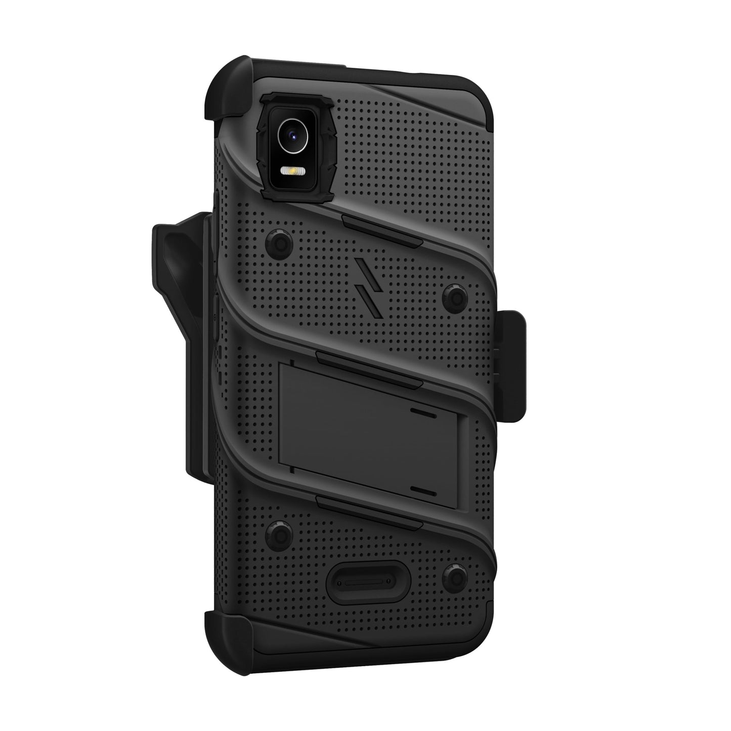 CRICKET DEBUT SMART ZIZO BOLT BUNDLE CASE WITH TEMPERED GLASS - BLACK (1104876)
