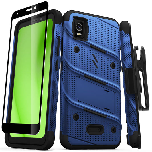 CRICKET DEBUT SMART ZIZO BOLT BUNDLE CASE WITH TEMPERED GLASS - BLUE (1104875)
