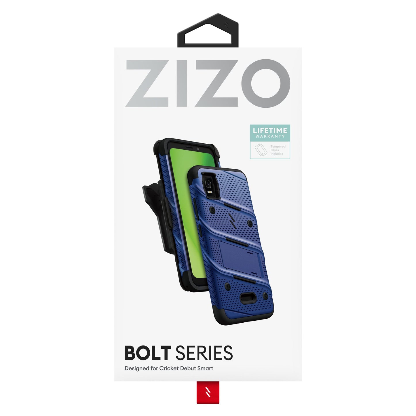 CRICKET DEBUT SMART ZIZO BOLT BUNDLE CASE WITH TEMPERED GLASS - BLUE (1104875)