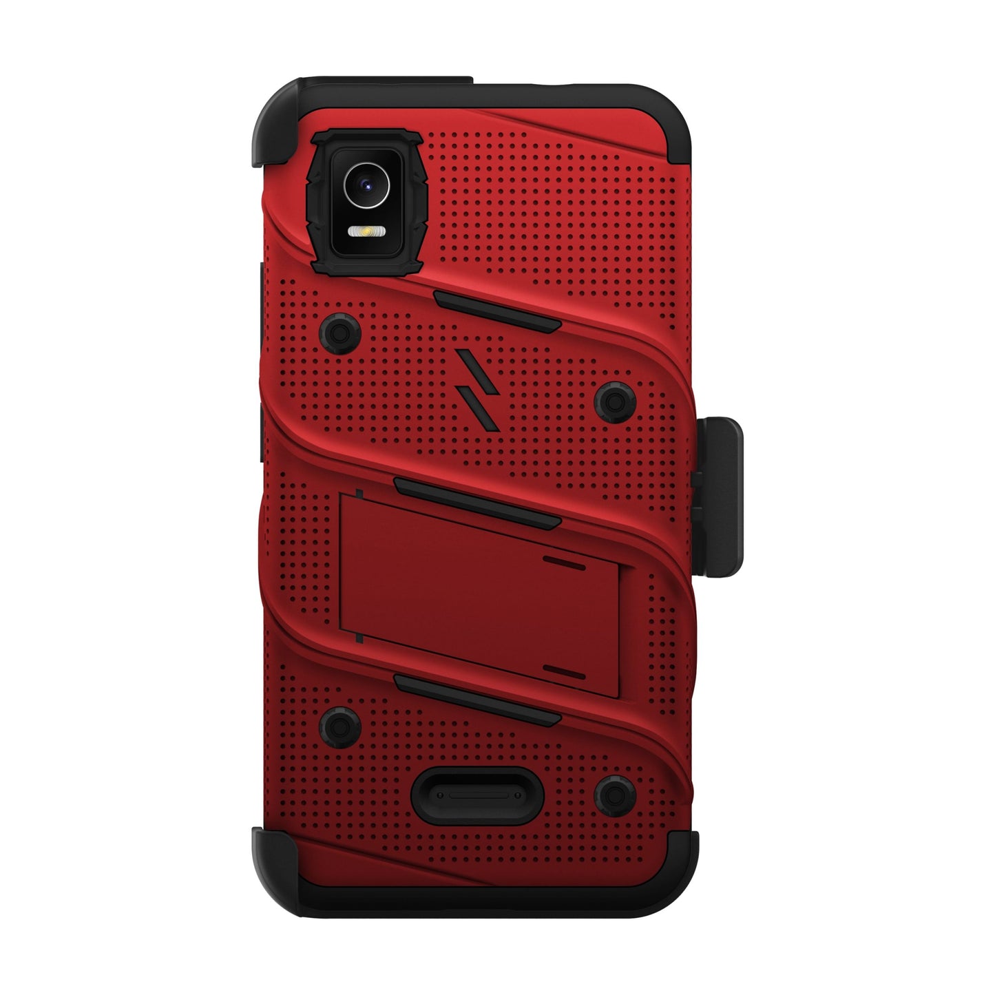 CRICKET DEBUT SMART ZIZO BOLT BUNDLE CASE WITH TEMPERED GLASS - RED (1104874)