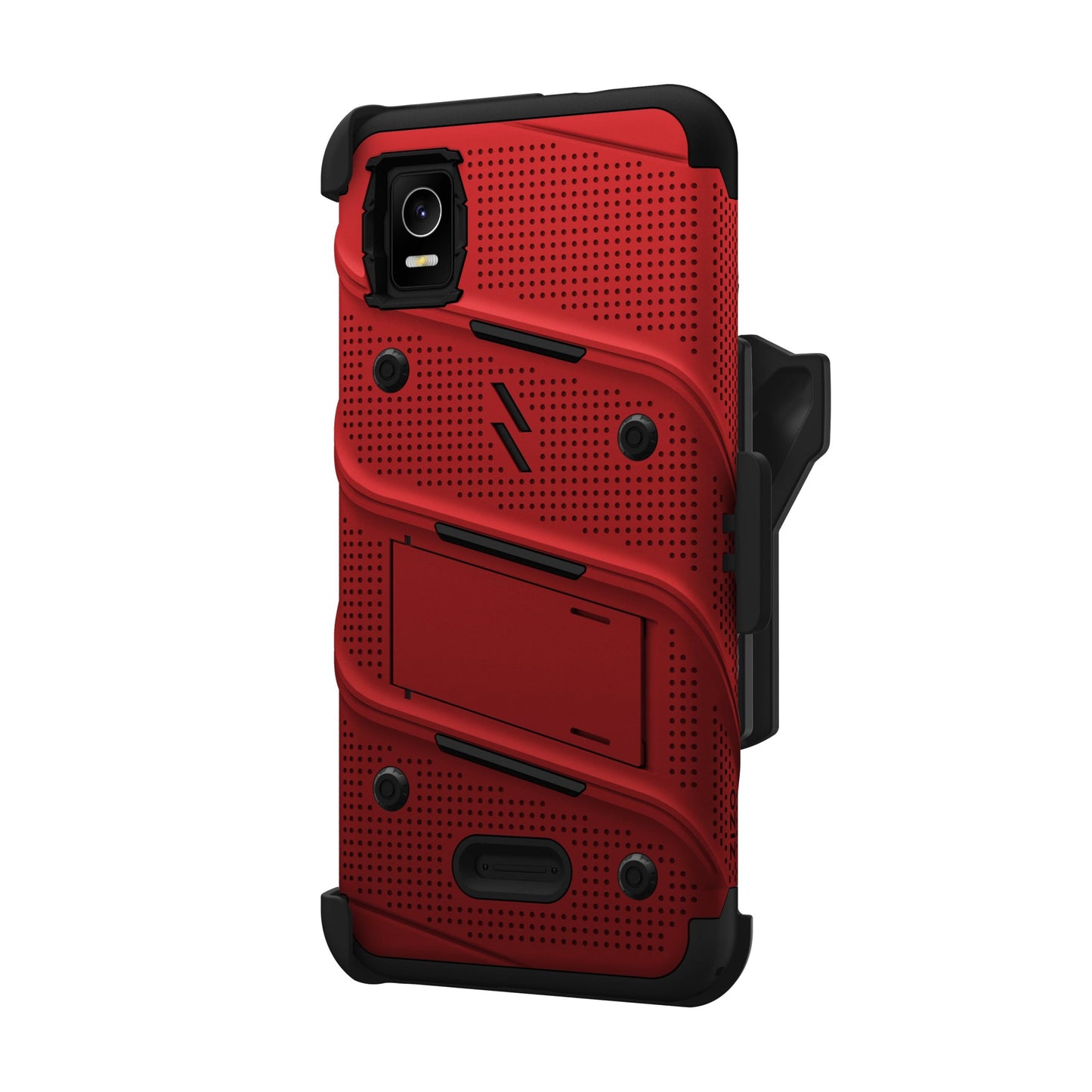 CRICKET DEBUT SMART ZIZO BOLT BUNDLE CASE WITH TEMPERED GLASS - RED (1104874)