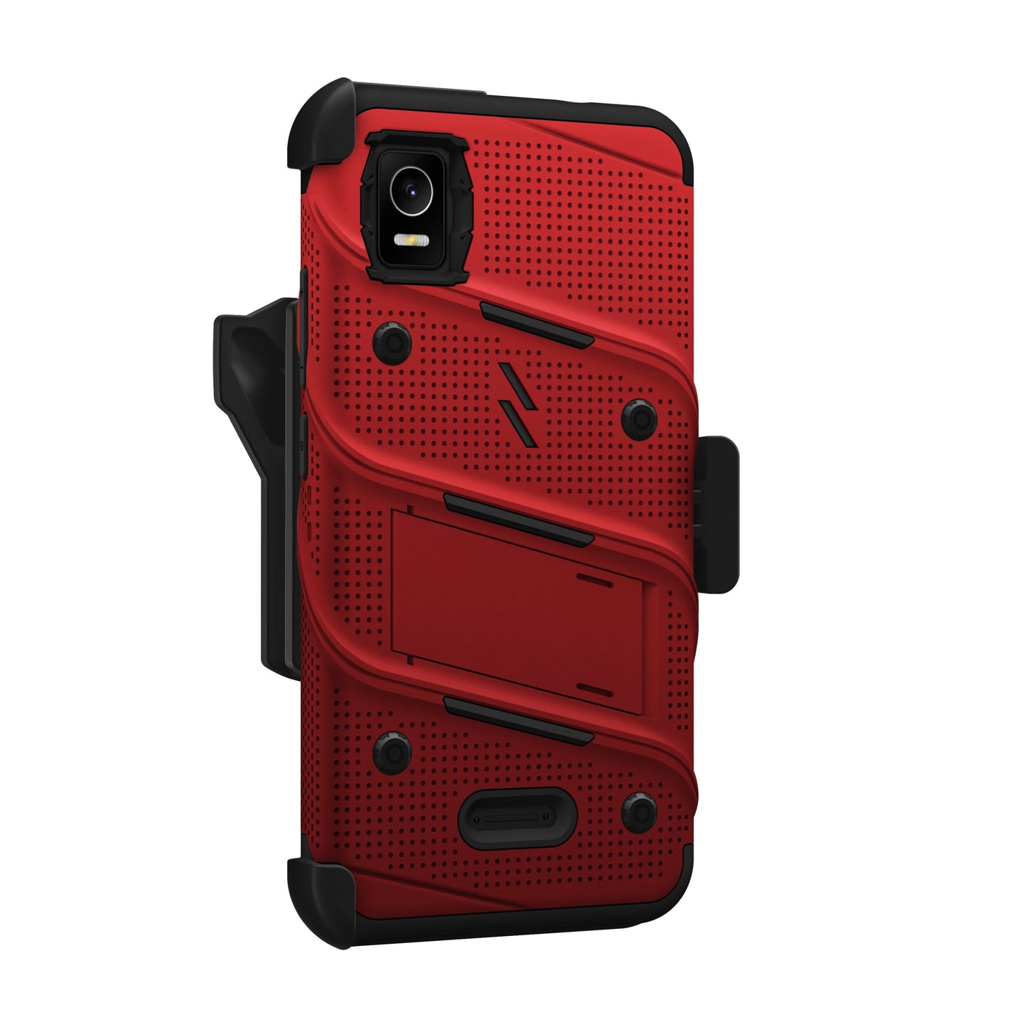 CRICKET DEBUT SMART ZIZO BOLT BUNDLE CASE WITH TEMPERED GLASS - RED (1104874)