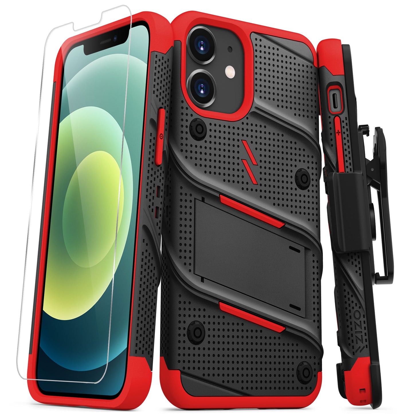 Apple iPhone 12 Mini 5.4 ZIZO BOLT Series Case - Black & Red (110103)
