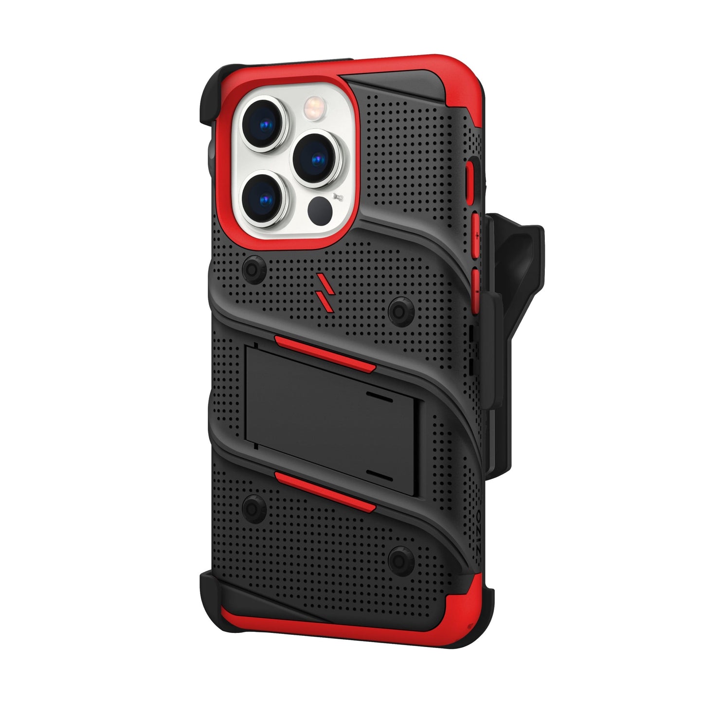ZIZO BOLT BUNDLE IPHONE 15 PRO CASE WITH TEMPERED GLASS - BLACK & RED (1106159)