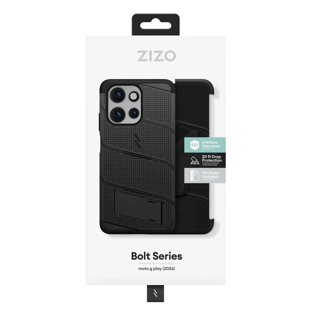 ZIZO BOLT Series moto g play 2026 / g 5G 2026 / g 5G 2025 Case - Black  ( 1108074) (MSRP $79.99)