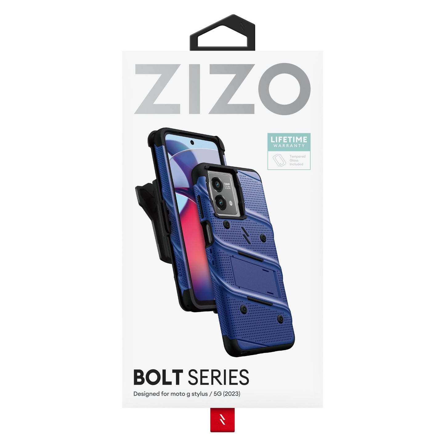 MOTO G STYLUS (2023) / MOTO G STYLUS 5G (2023) ZIZO BOLT BUNDLE CASE WITH TEMPERED GLASS - BLUE (1105797)