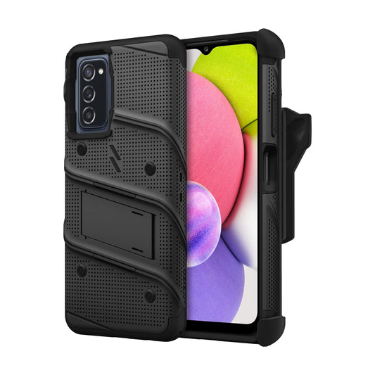SAMSUNG GALAXY A03S ZIZO BOLT BUNDLE CASE WITH TEMPERED GLASS - BLACK (1103319)