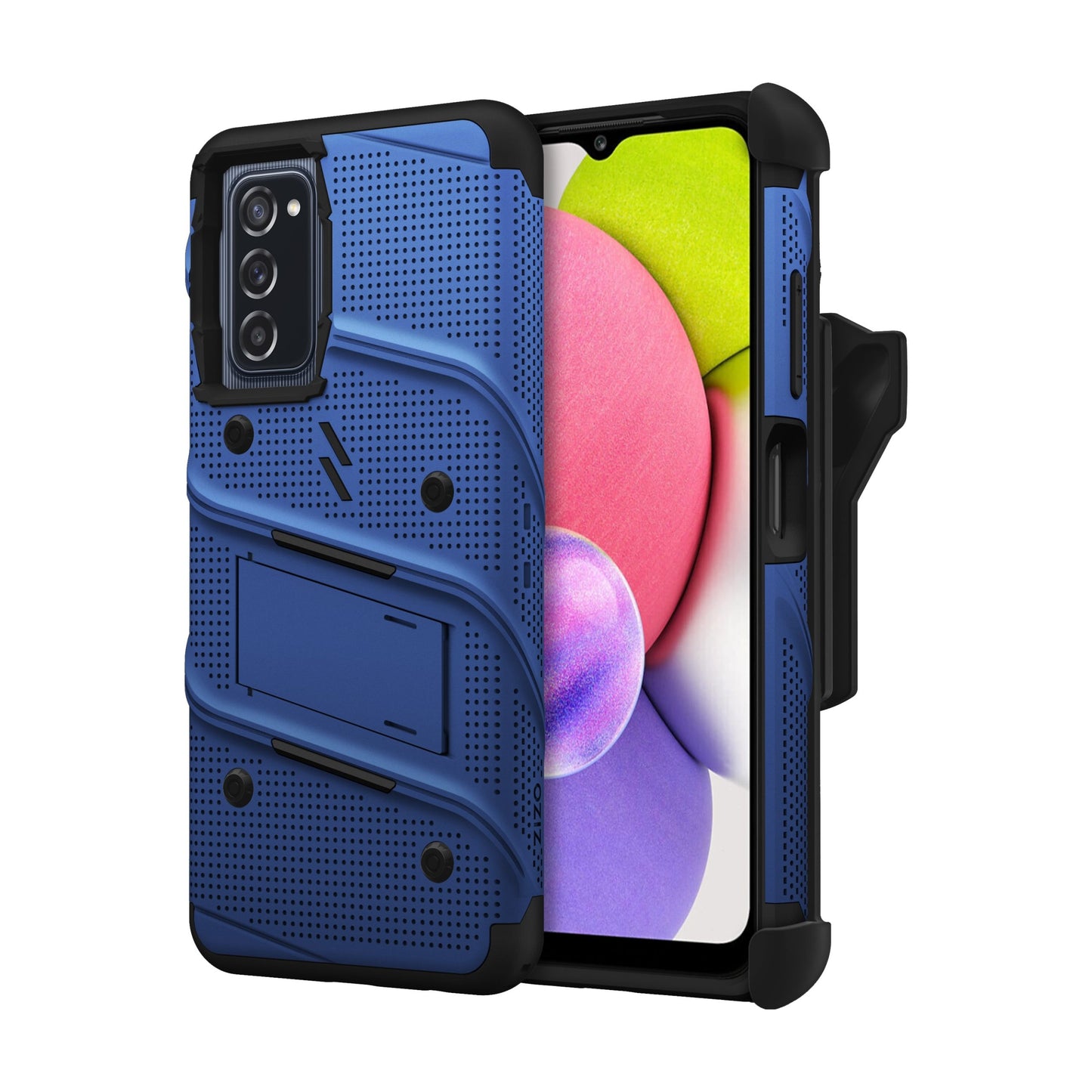 SAMSUNG GALAXY A03S ZIZO BOLT BUNDLE CASE WITH TEMPERED GLASS - BLUE & BLACK (1103394)