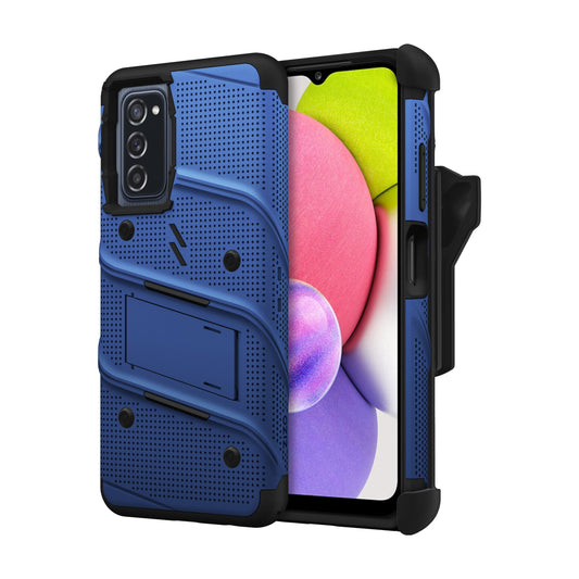 SAMSUNG GALAXY A03S ZIZO BOLT BUNDLE CASE WITH TEMPERED GLASS - BLUE & BLACK (1103394)