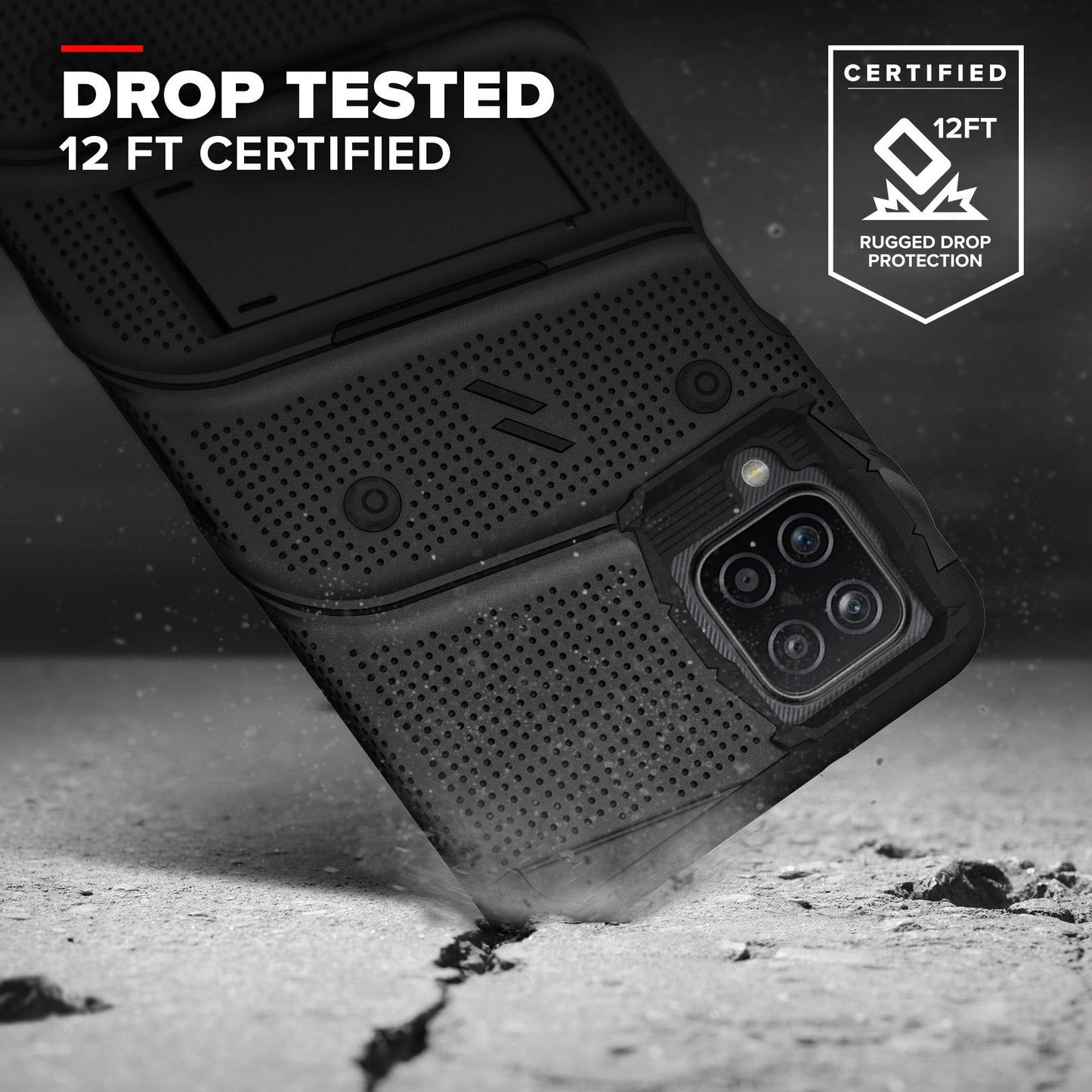 GALAXY A12 ZIZO BOLT SERIES CASE - BLACK (1100611)