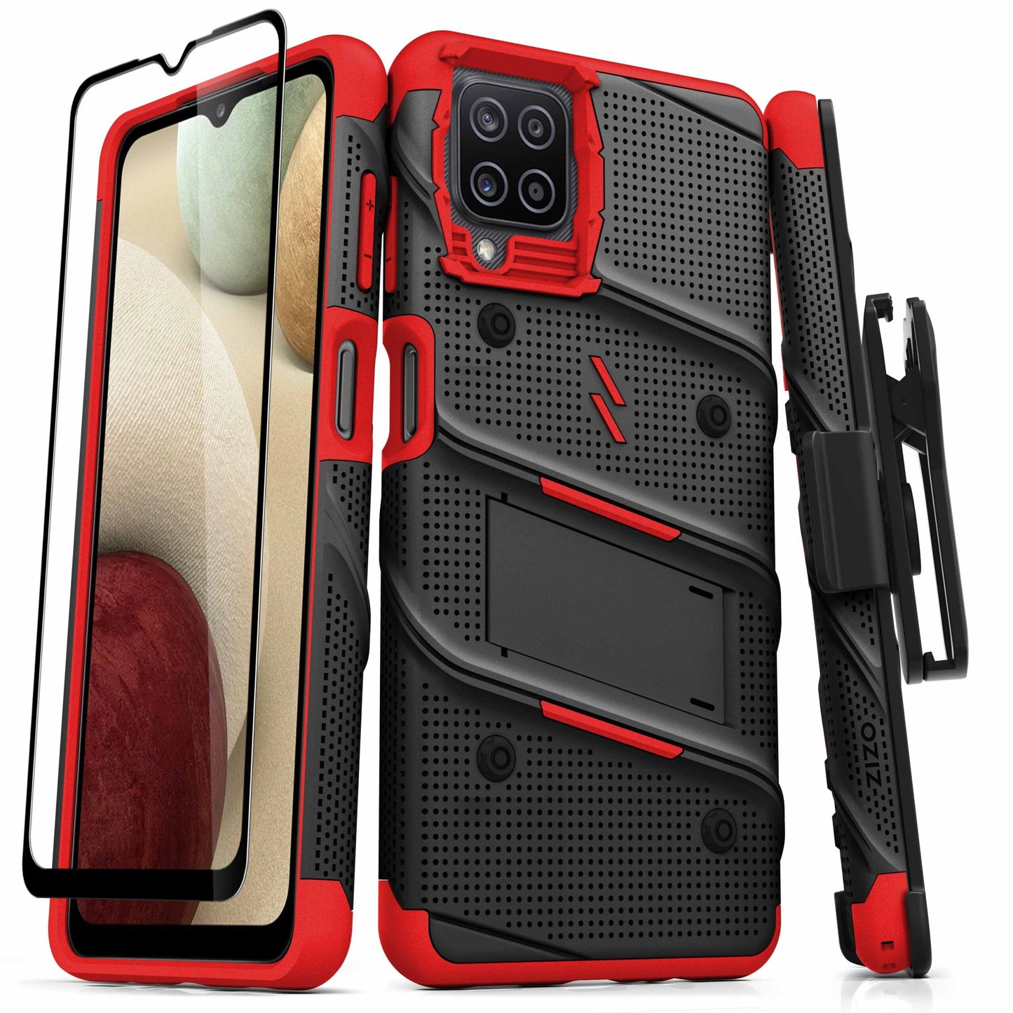 GALAXY A12 ZIZO BOLT SERIES CASE - BLACK & RED (1100610)