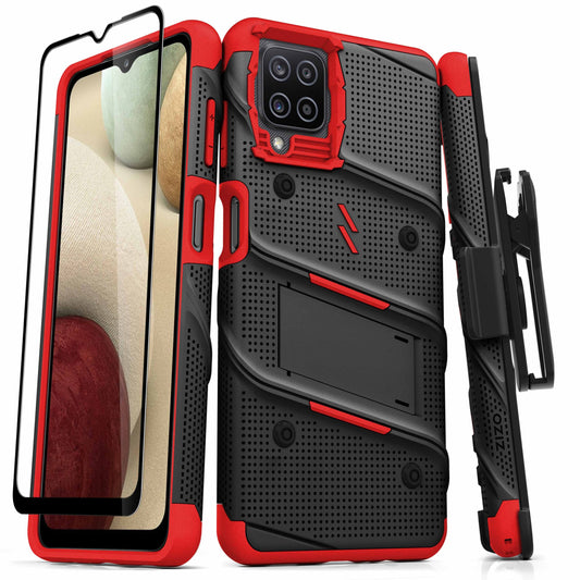 GALAXY A12 ZIZO BOLT SERIES CASE - BLACK & RED (1100610)