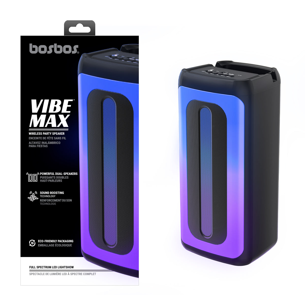 Bosbos Wireless Bluetooth Party Speaker Vibe™ Max - 14.6" LED - Black (1107679)