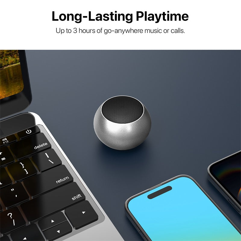 baseline Orb Mini Wireless Speaker – Silver  ( 1103687) (MSRP $39.99)