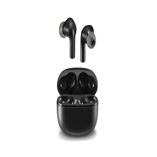 MOTO BUDS 500 ANC - ACTIVE NOISE CANCELING TRUE WIRELESS EARBUDS - 20 hours of music and calls - control with a tap or your finger. Plus IPX4 rating, they're sweat and splash-proof BLACK (1102763)