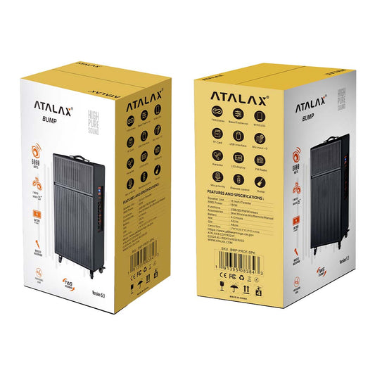 ATALAX - BUMP DJ SPEAKER with 1 Woofer 15″ + 1 Tweeter And  P.M.P.O 6000 W  (1103022)