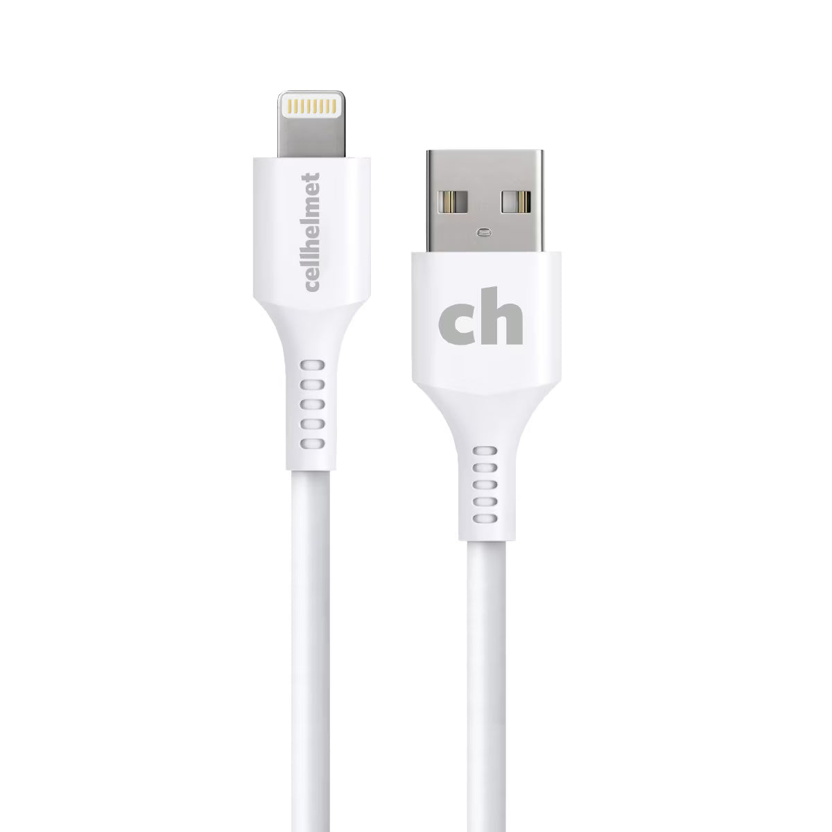 Cellhelmet Lightning to Type-A Charge/Sync Cable - 10ft Round White ( 1103700) (MSRP $39.99)