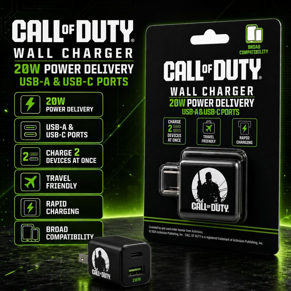 CANDY 20W WALL CHARGER - EWALCOD-12-ST - CALL OF DUTY ( 1107993) (MSRP $59.99)