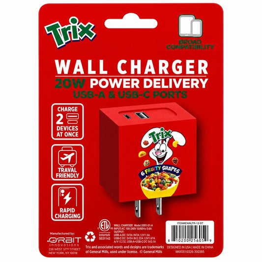 CANDY 20W WALL CHARGER - EWALTR-12-ST - TRIX ( 1108017) (MSRP $59.99)