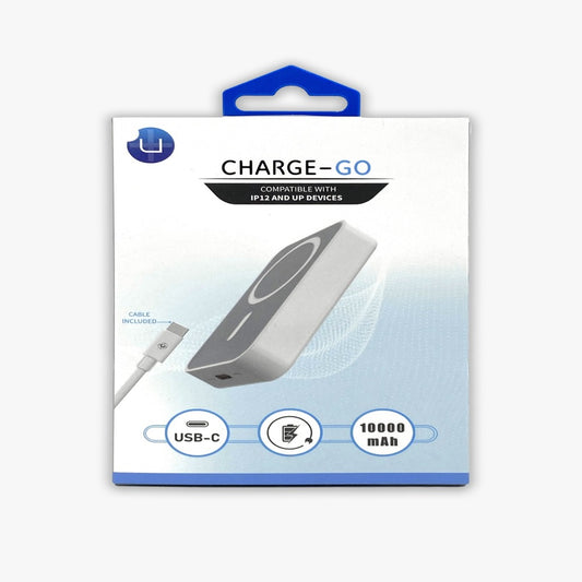 UPLUS CHARGE UP MAGNETIC POWERBANK 10000MAH 20W OUTPUT TYPE C COMPATABLE FAST CHARGING - WHITE (1107768)