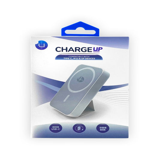 UPLUS CHARGE UP MAGNETIC POWERBANK 5000MAH 20W OUTPUT TYPE C COMPATABLE FAST CHARGING - WHITE (1107767)