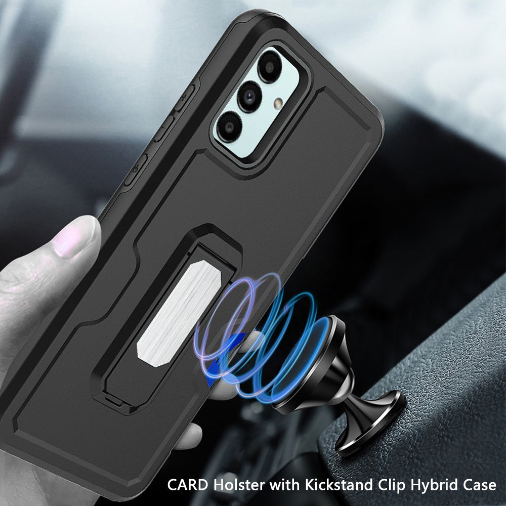 Samsung Galaxy A13 5G CARD Holster with Kickstand Clip Hybrid Case Cover - Black (1103127)