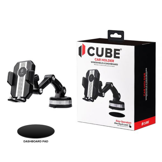 Cube® - Black One Touch Lock 360 Stereo Rotation Dashboard and Windshield Car Mount Holder (1103056) (MSRP 49.99)