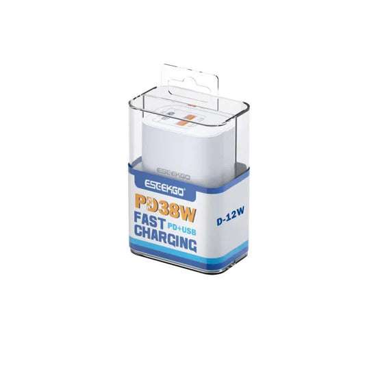 ESEEKGO D-12W Acrylic boxed 38W A+C Dual Ports charger  (1107929) (MSRP $39.99)