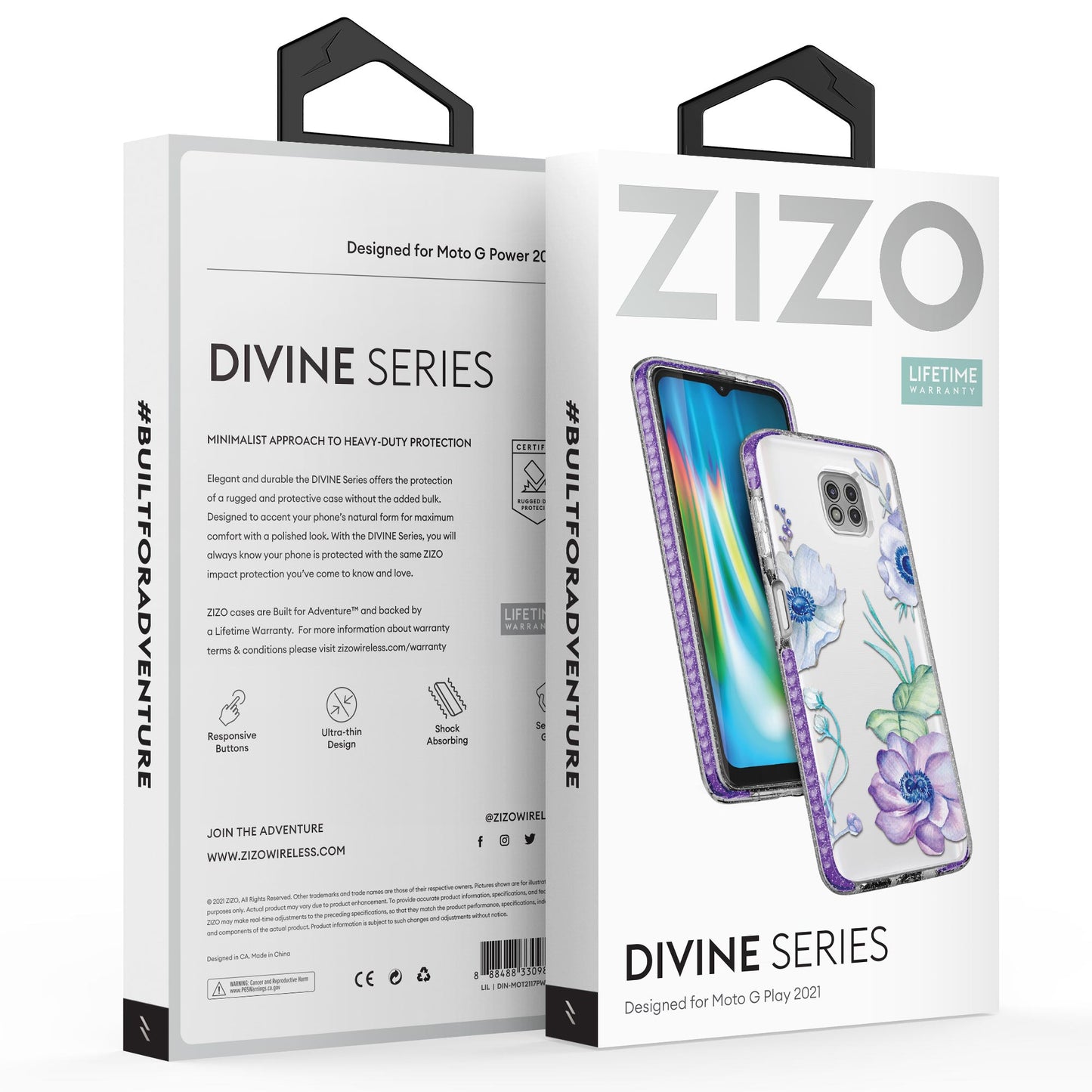 MOTO G POWER (2021) ZIZO DIVINE SERIES CASE - LILAC (1100567)