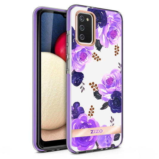 SAMSUNG GALAXY A02s ZIZO DIVINE SERIES CASE - NIGHTSHADE FLOWERS (1101037)