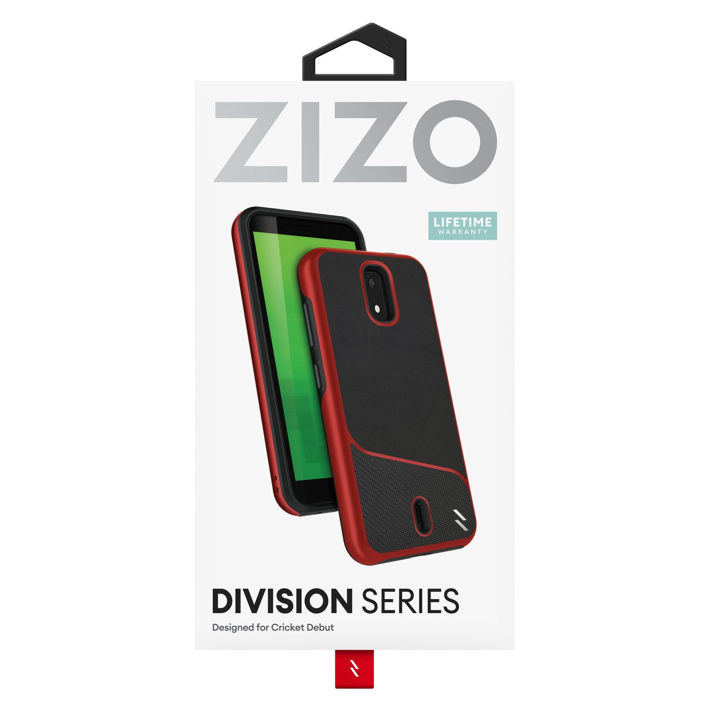 CRICKET DEBUT 4G LTE ZIZO DIVISION SERIES CASE - BLACK & RED (1102272)