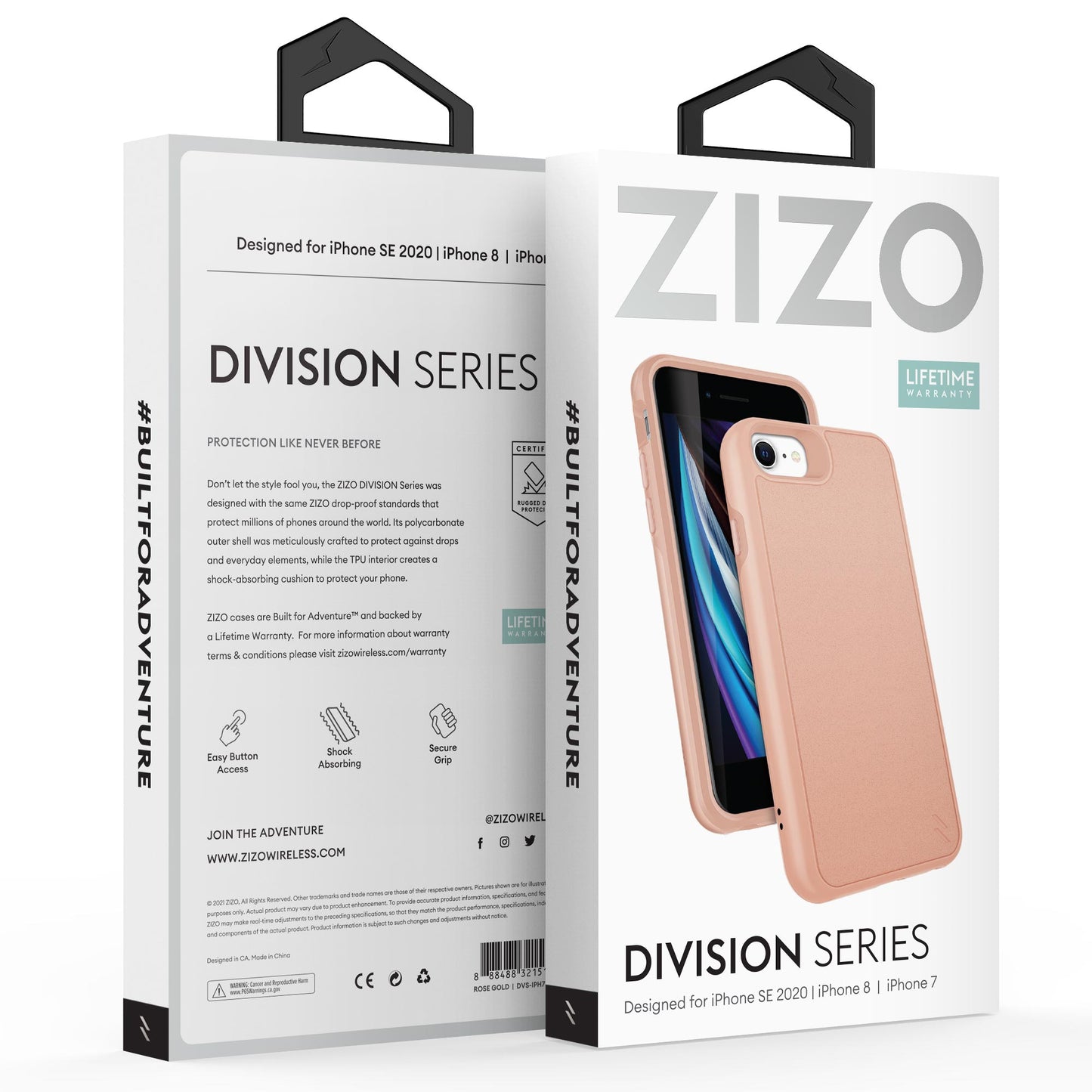 ZIZO DIVISION SERIES CASE FOR IPHONE SE (3RD AND 2ND GEN)/8/7 -  ROSE GOLD (1105254)