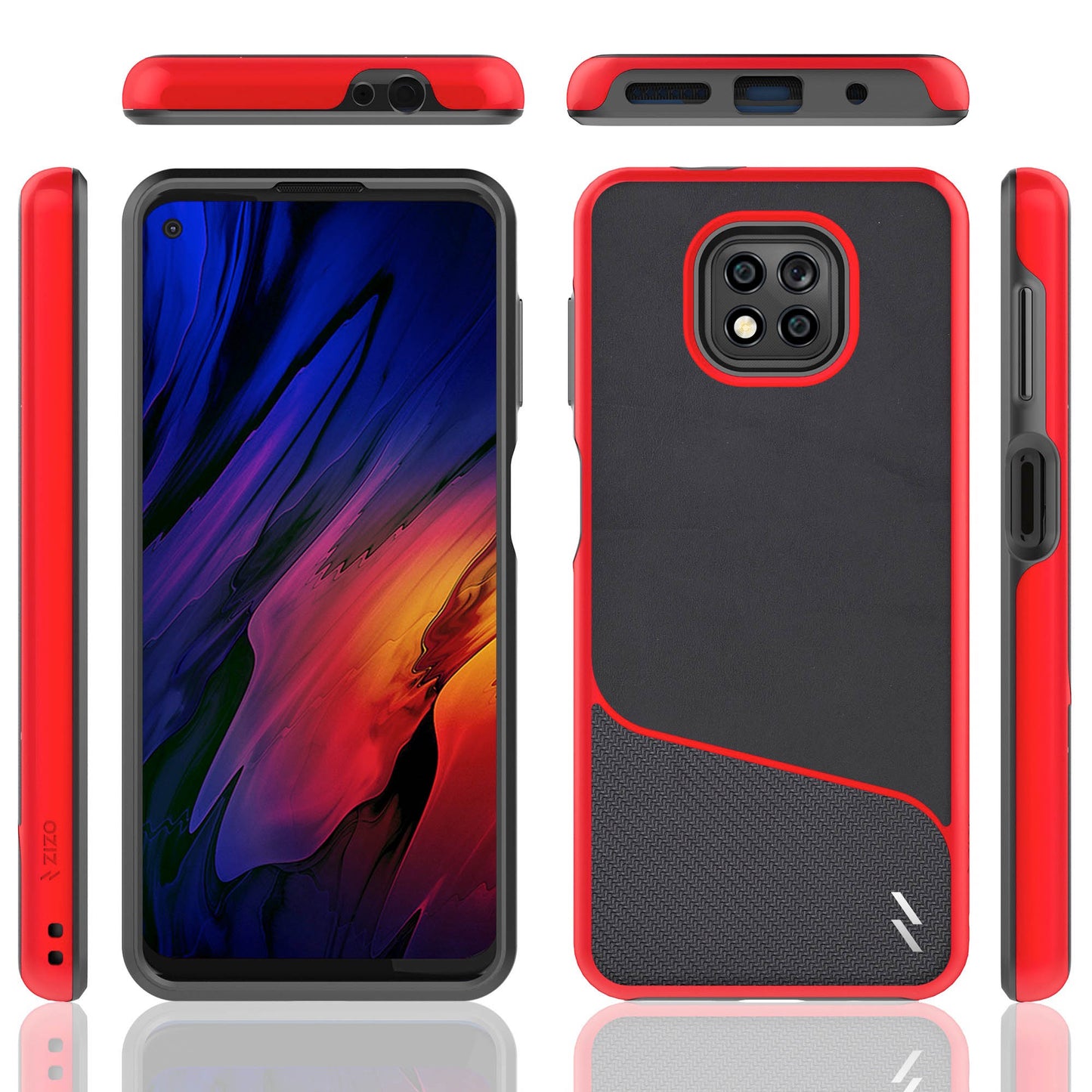 MOTO G POWER (2021) ZIZO DIVISION SERIES CASE - BLACK & RED (1100417)