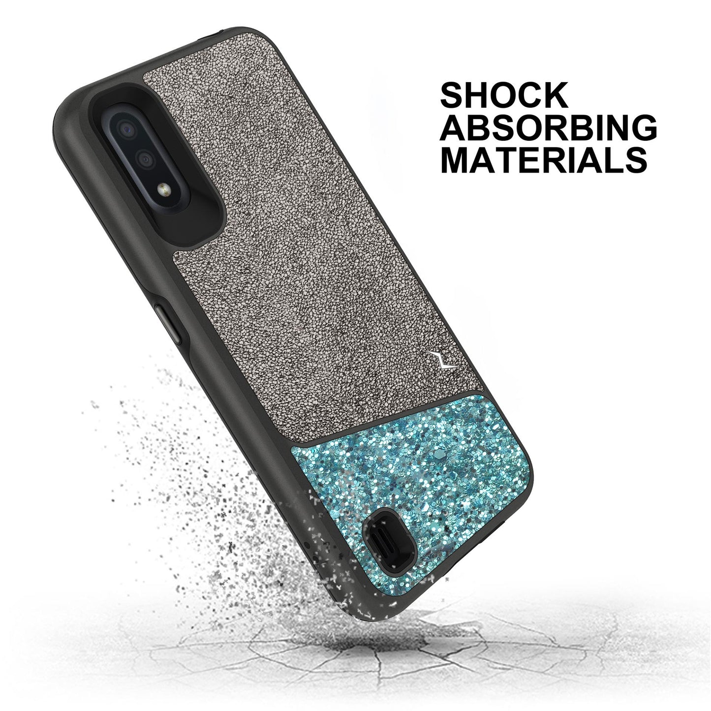 Samsung Galaxy A01 ZIZO DIVISION Series Case- Black & Mint (9743)
