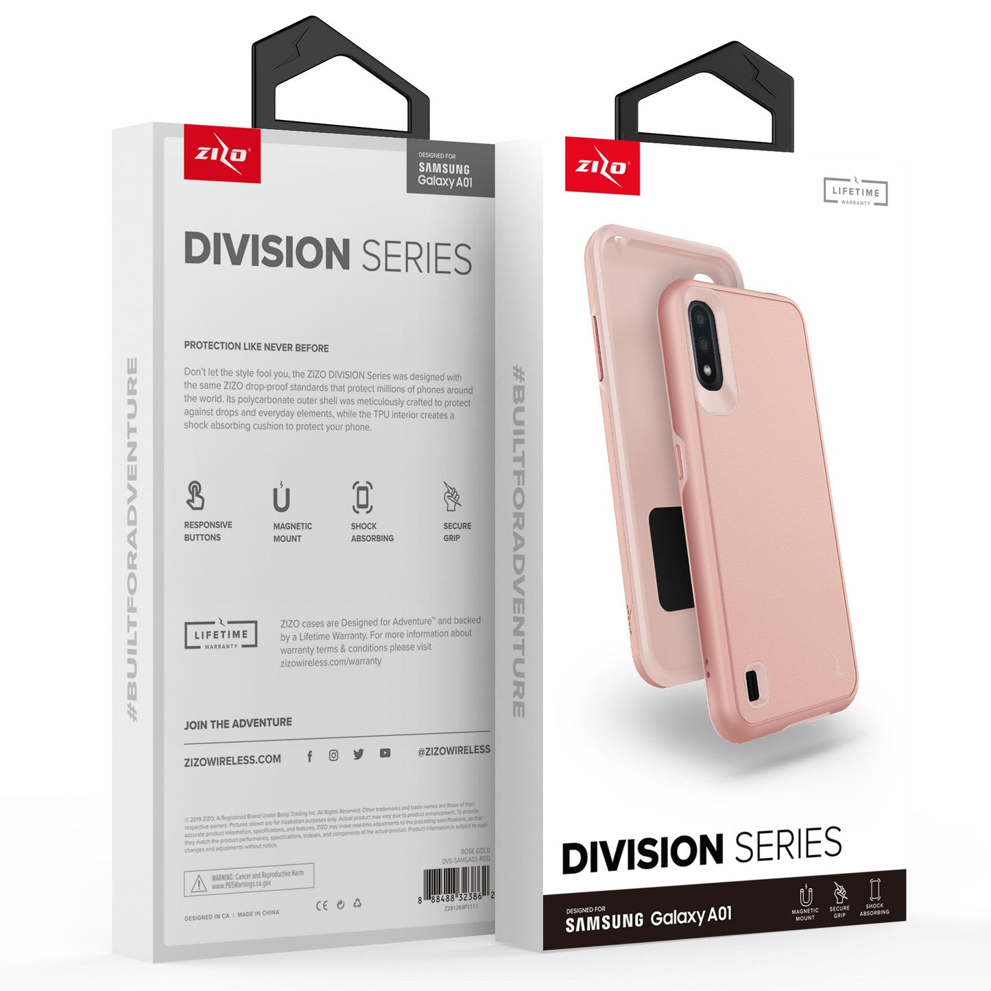 Samsung Galaxy A01 ZIZO DIVISION Series Case - Rose Gold  (9741)