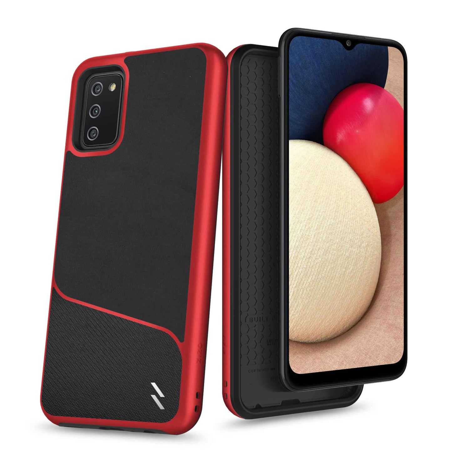 SAMSUNG GALAXY A02s ZIZO DIVISION SERIES CASE - RED & BLACK (1101046)