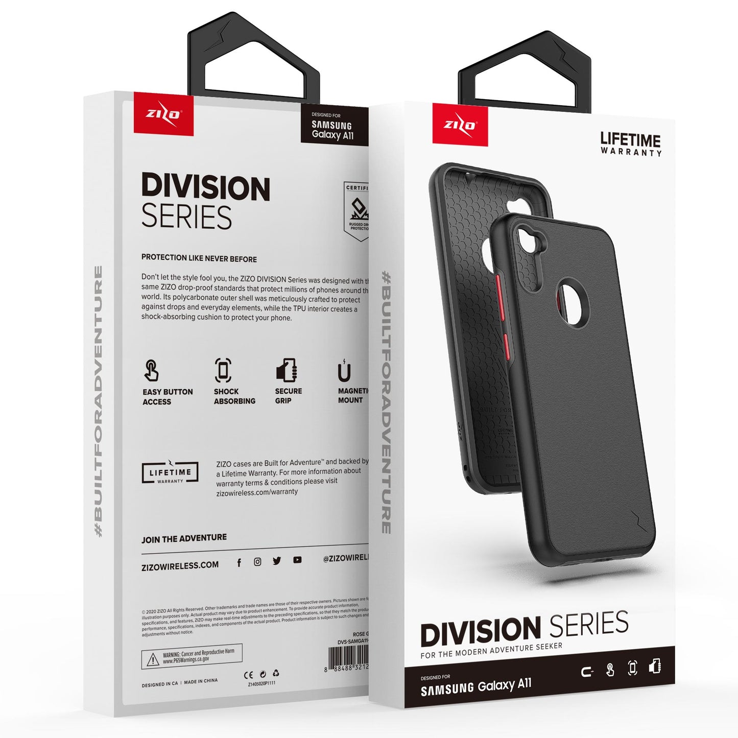 SAMSUNG GALAXY A11 ZIZO DIVISION SERIES CASE - BLACK (9994)