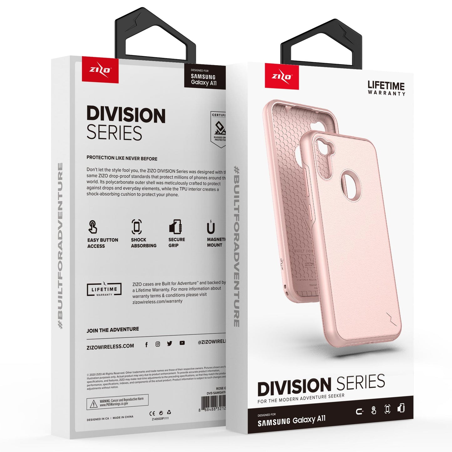 SAMSUNG GALAXY A11 ZIZO DIVISION SERIES CASE - ROSE GOLD (9993)