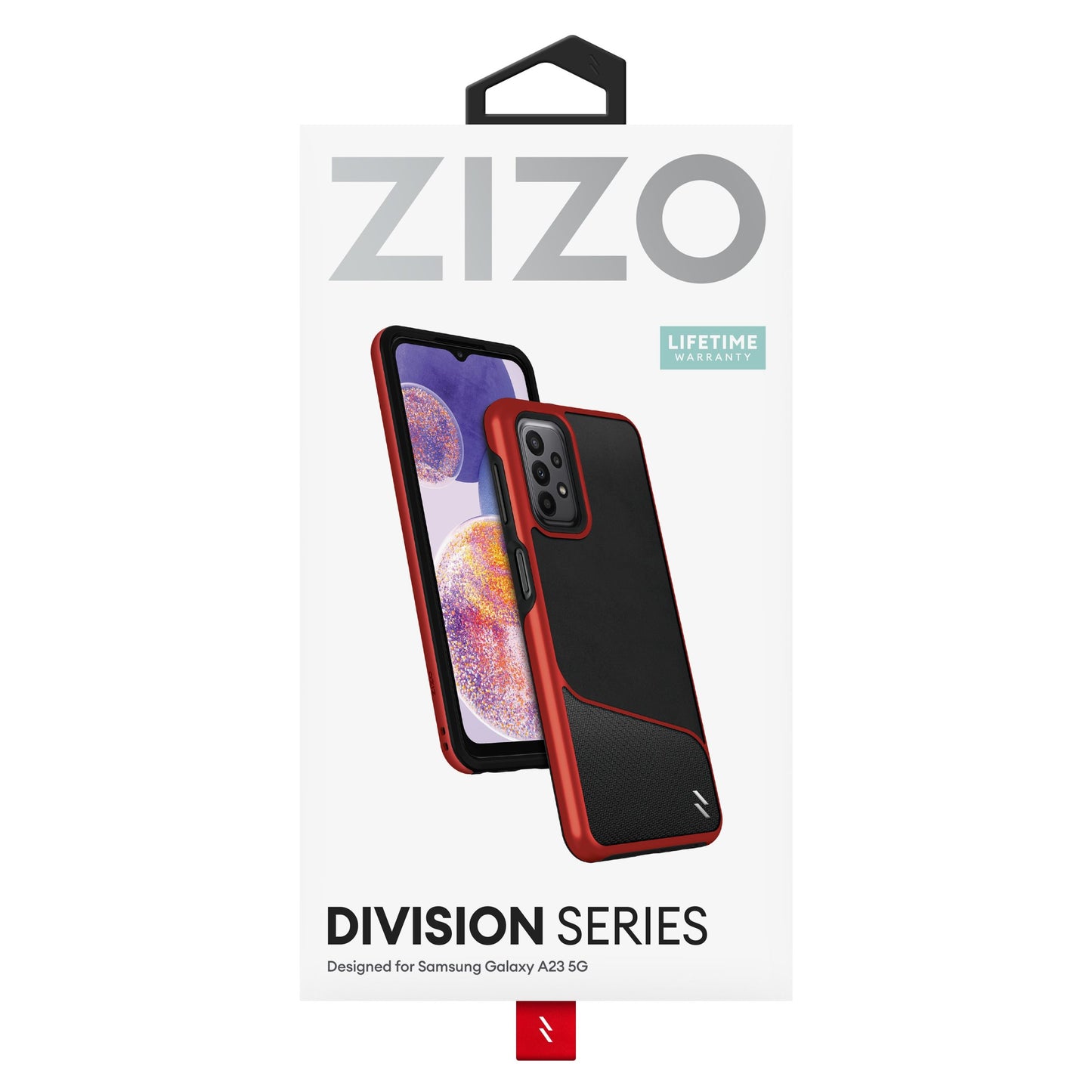 SAMSUNG GALAXY A23 5G ZIZO DIVISION SERIES CASE - BLACK & RED (1104838)