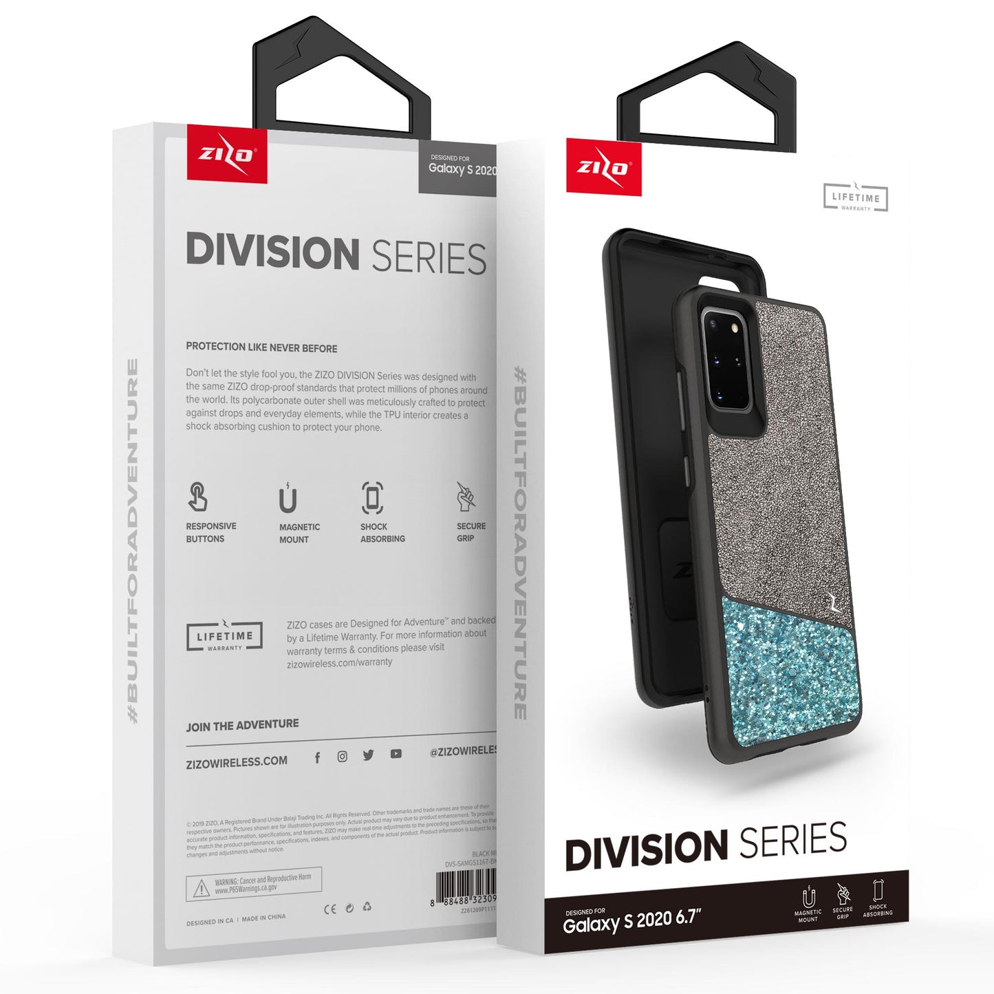 ZIZO DIVISION SERIES GALAXY S20+ CASE - BLACK & MINT (10183)