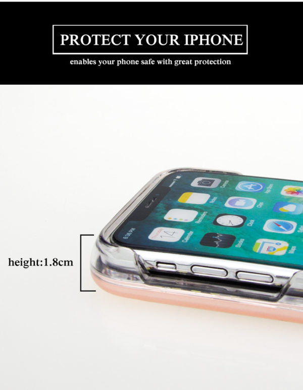 iPhone X/Xs LED Light Case Diamond Bling Rhinestone Hybrid TPU Hard PC Back Cover - Pink (671)
