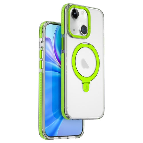 WIWU JKK-015 MAGNETIC PHONE CASE WITH STAND FOR IPHONE 15 PLUS - GREEN (1107351)