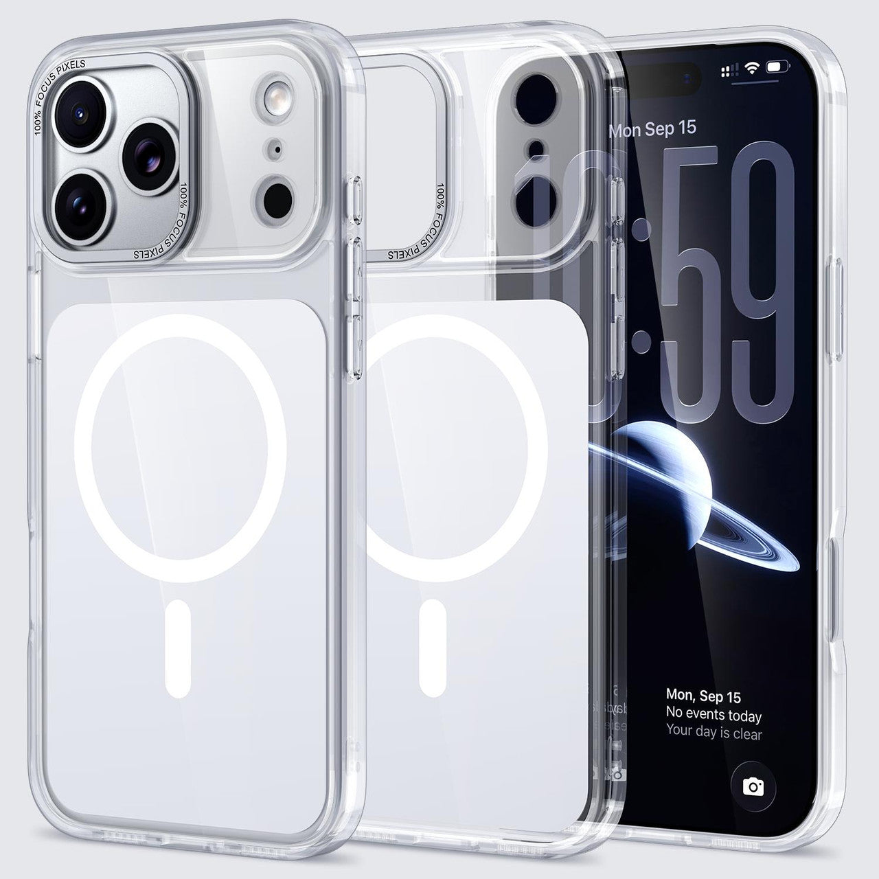 iPhone 17 Pro Max Cloud Mirror Acrylic Transparent Shockproof MagSafe Phone Case - White ( 1107936) (MSRP $59.99)