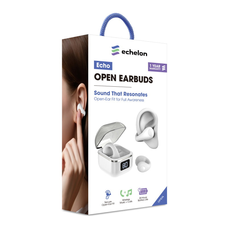 echelon Echo Open Earbuds - White ( 1107730) (MSRP $49.99)