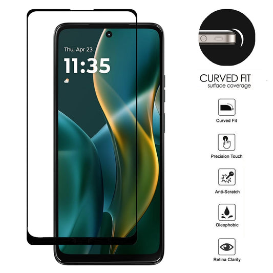 Motorola Moto G 5G 2025 Bulk White Paper Card Package Black edged Tempered Glass (Black) ( 1103348) (MSRP $29.99)
