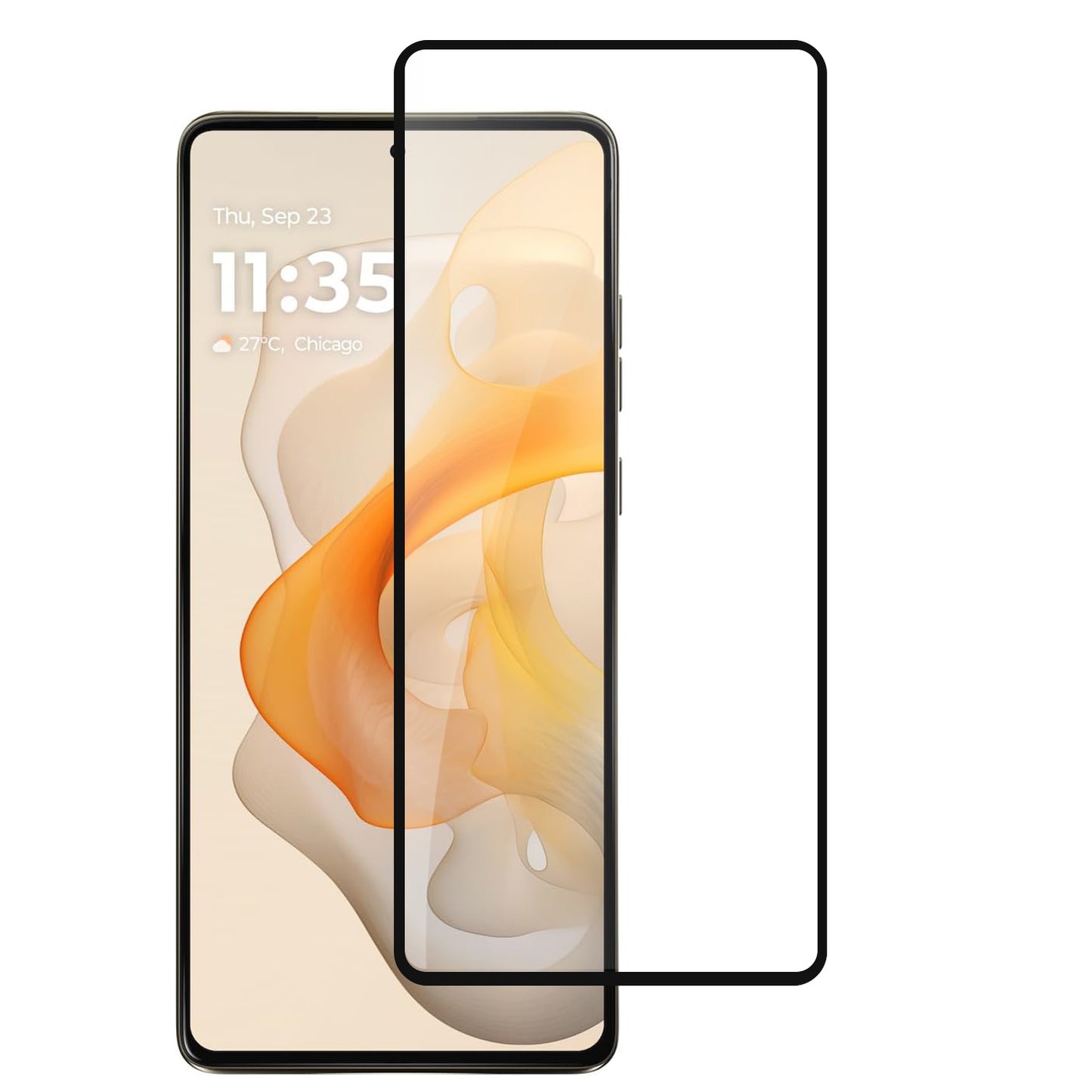 Moto G Stylus 5G 2025 Bulk White Paper Card Package Black edged Tempered Glass (Black) (1102868)