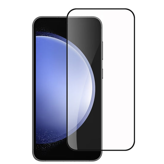 Samsung Galaxy s24 Bulk White Paper Card Package Black edged Tempered Glass (Black) (1106551)