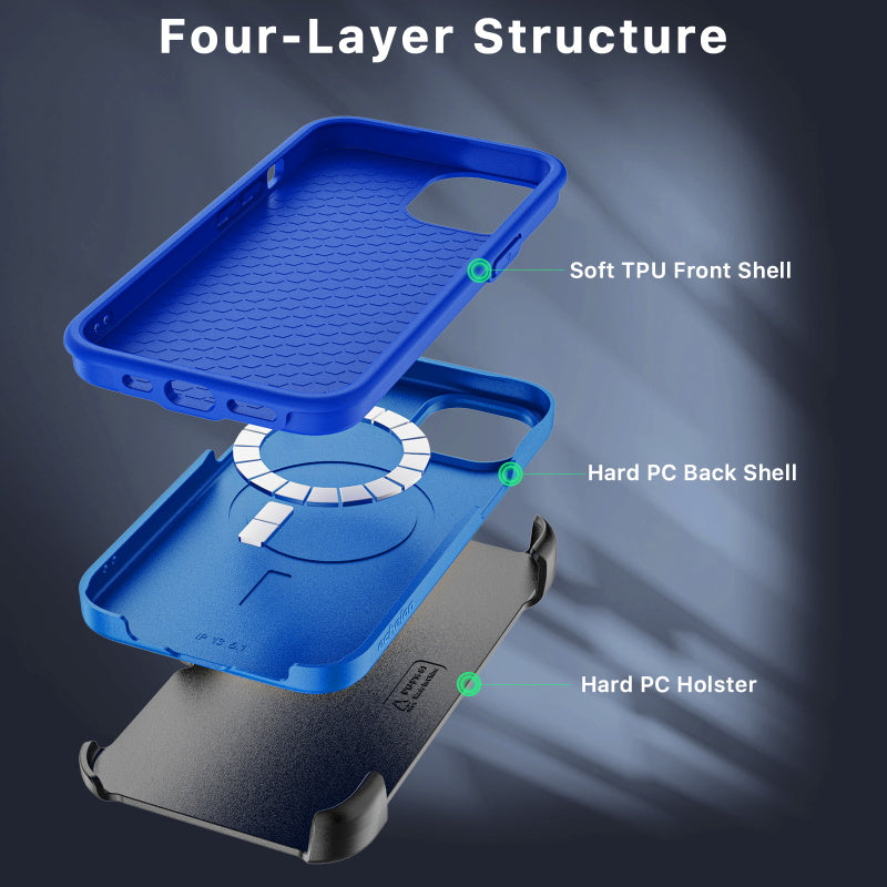 echelon Fuse Series MagSafe Case with Holster for Apple iPhone 13 (6.1) / 14 (6.1) - Blue (1107793)
