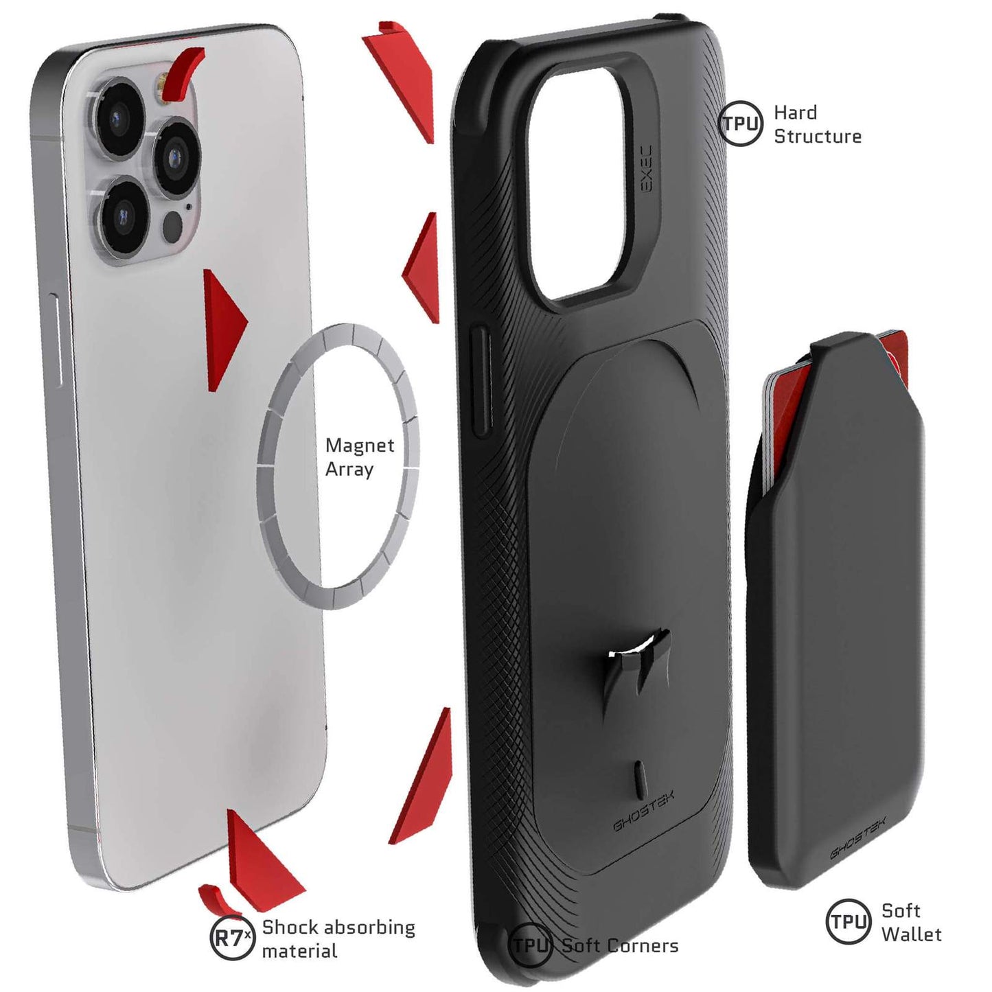 iPhone 13 Pro - EXEC Magnetic Wallet Case with Magsafe - Black (1102219)