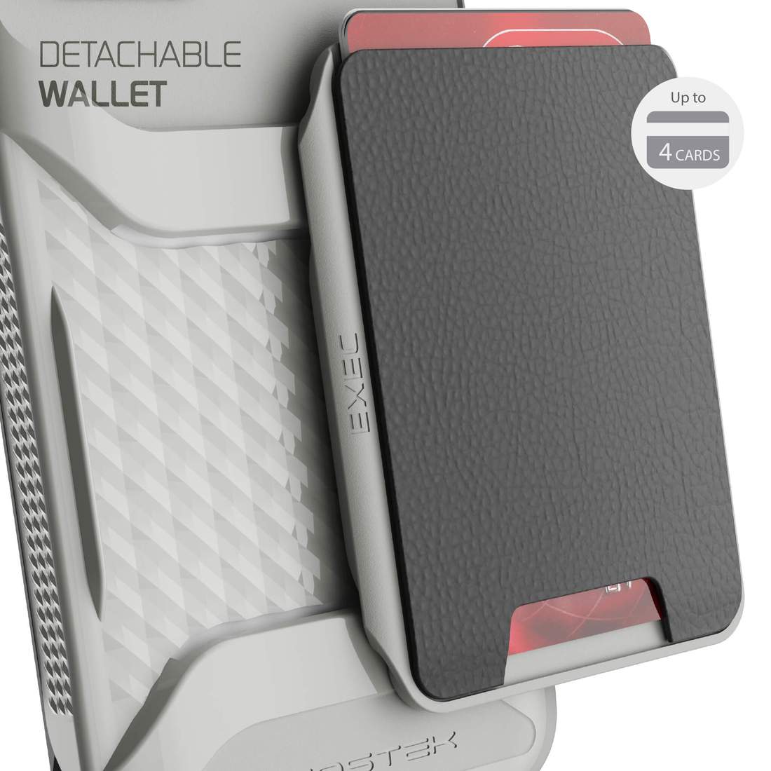 Apple iPhone 12 Pro Max Ghostek EXEC Magnetic Wallet Case with Card Holder - Gray (1101722)
